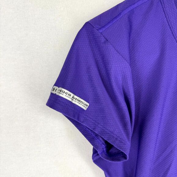Under Armour Purple Fitted Workout Tee Womens Size M - Picture 6 of 9